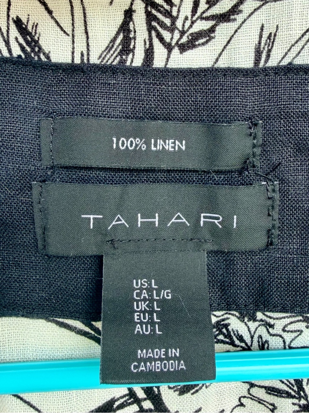 Tahari 100% Linen Botanical Print Shirt Dress L - Picture 2 of 15
